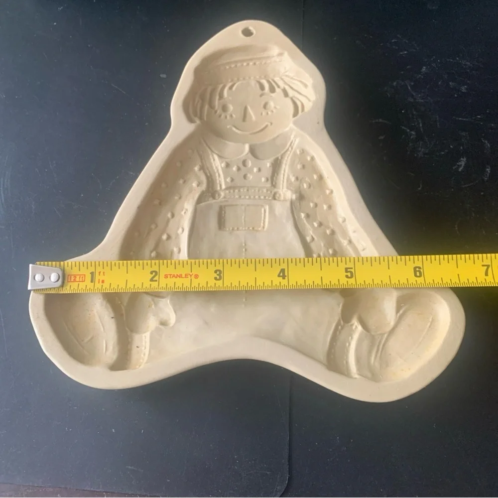 Vintage Brown Bag Cookie Art Stoneware 1986 Hill Design Craft Mold Raggedy Andy